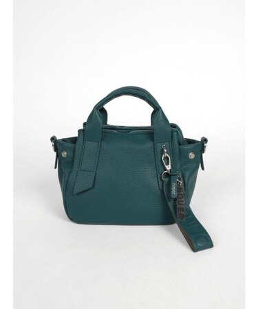 チャーム付きフェイクレザー2wayバッグ（peacock green）