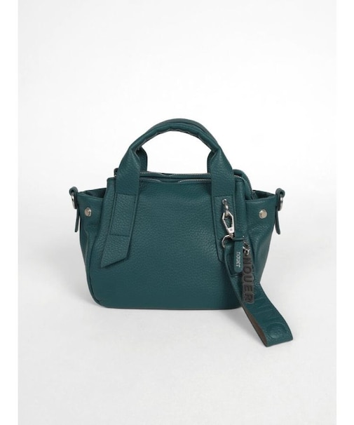 チャーム付きフェイクレザー2wayバッグ（peacock green）