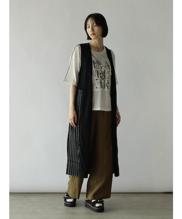ラメツイルプリーツロングジレ