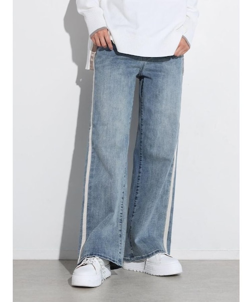 ウエストリブストレッチデニムパンツ