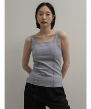 チュールトリミングリブタンクトップ(gray)
