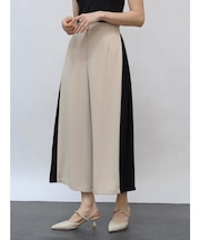 バイカラーサイドタックワイドパンツ