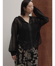 メッシュジップアップフーディー(brown)