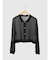 Bicolor sheer short cardigan
