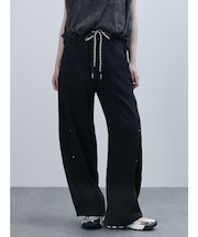 グラデーションスタッズ切替えスウェットパンツ (light gray)