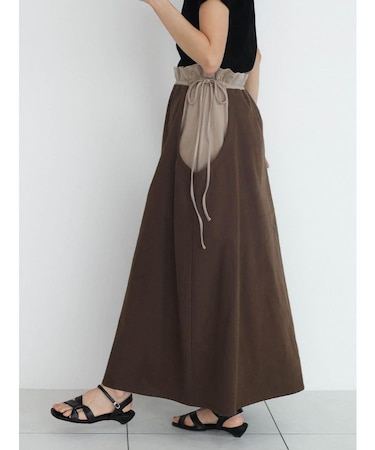 Gather waist docking skirt