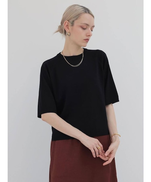 【9色展開/WEB限定カラーあり】バックジップハーフスリーブニットPO