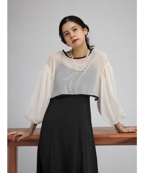 シフォンボレロレイヤードワンピース