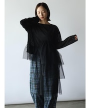チュールドッキングベロアトップス