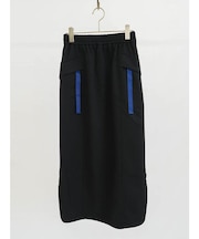 配色テープポケットロングスカート