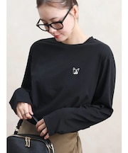 フレンチブルドッグワンポイント刺繍ロングTシャツ