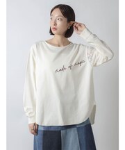 レースドッキングメッセージロゴロングカットソー