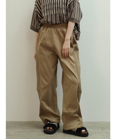 配色切替ドロストバレルパンツ