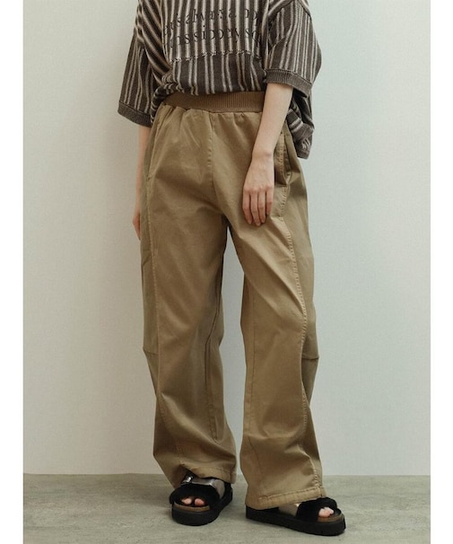 配色切替ドロストバレルパンツ