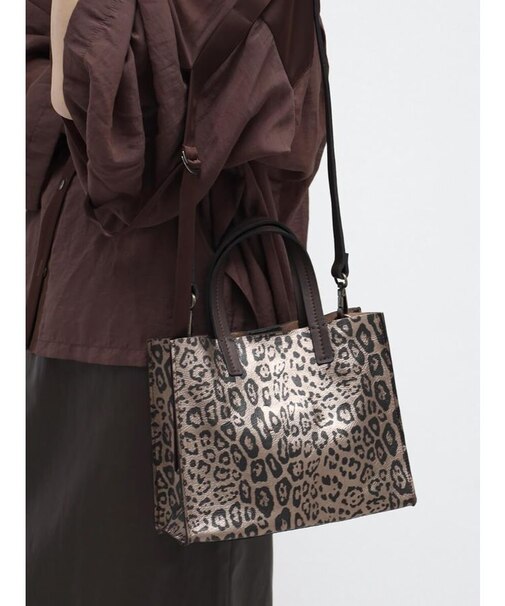 LEOPARD LEATHER 2WAY HANDBAG