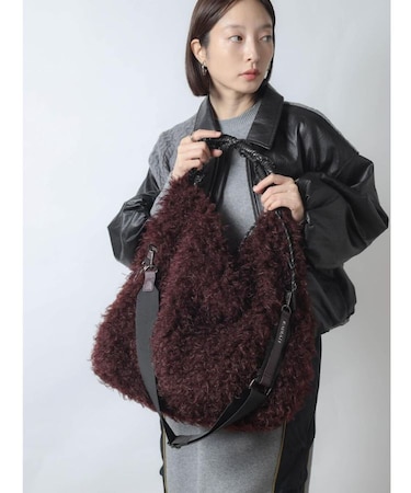 配色シャギー2WAYバッグ