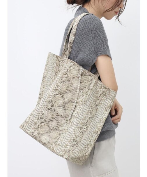 PYTHON LEATHER TOTE BAG