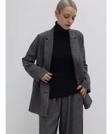 ウールライクシャンブレーダブルブレストジャケット