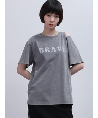 ショルダースリットロゴTシャツ