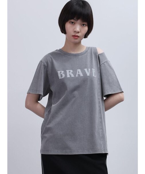 ショルダースリットロゴTシャツ