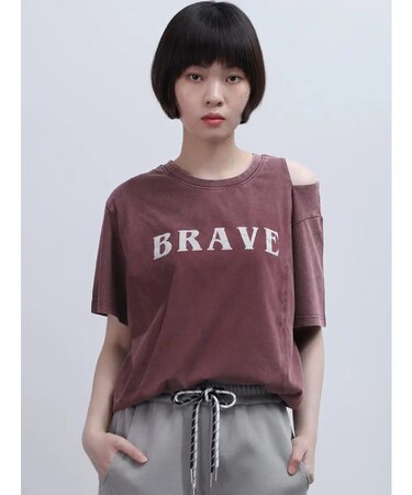 ショルダースリットロゴTシャツ