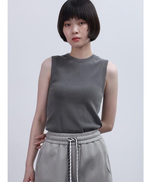 バックシームリブタンクトップ