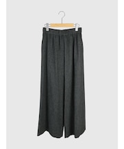 カシミヤブレンドストライプ柄ワイドパンツ