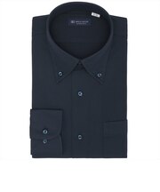 【ストレッチ】 ボタンダウン 長袖 形態安定 ニットシャツ