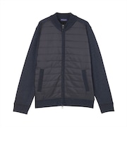 ニット 前身タフタ 裏フリース ブルゾン メンズ
