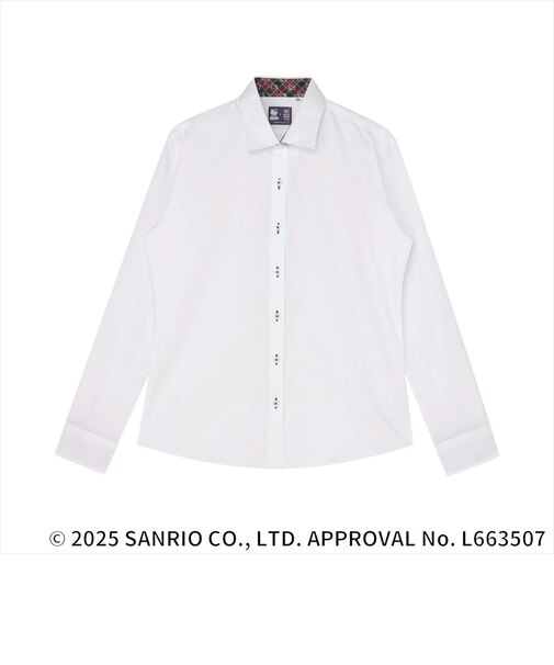 【HELLO KITTY×TOKYO SHIRTS】 ワイド 長袖 形態安定 レディースシャツ