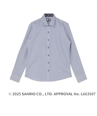 【HELLO KITTY×TOKYO SHIRTS】 ワイド 長袖 形態安定 レディースシャツ