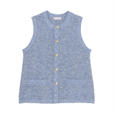 ニット ファンシーツイード風 ジレ レディース