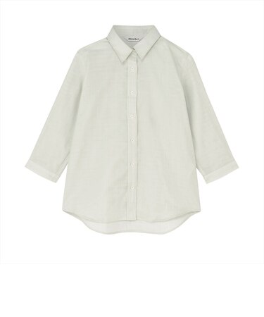 【Pitta Re:)】ふわっとガーゼシャツ レギュラーシルエット 七分袖 綿100% レディース カジュアルシャツ