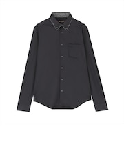 【ストレッチ】 デザインカジュアルシャツ ボタンダウン 長袖 ニットシャツ メンズ