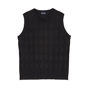 ニット ダイヤ柄 Vネック ベスト メンズ