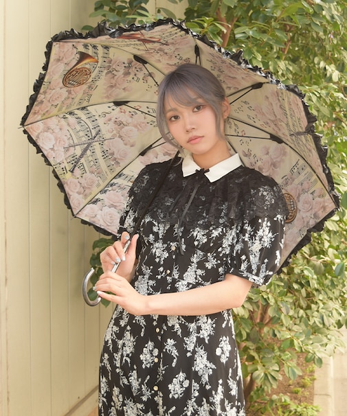 音楽柄晴雨兼用パゴダ傘