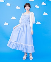 メローフリルストライプジャンパースカート