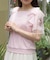 接触冷感ダリア刺繍プルオーバー