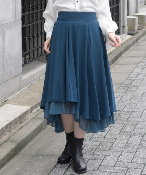 シフォンフリルイレヘムスカート
