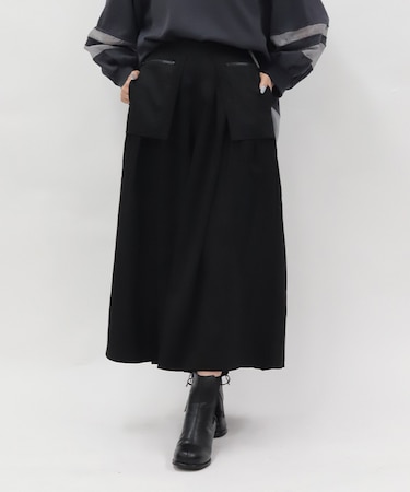 メッシュデザインフレアパンツ