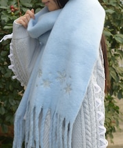雪の結晶刺繍ストール