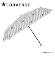 CONVERSE 折りたたみ傘 メンズ レディース 傘 軽量 UV 55cm 雨晴兼用 はっ水 手開き ストラップ付共袋付 スターボーダー 20170