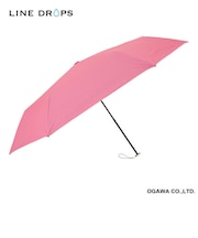 LINEDROPS 晴雨兼用日傘 手開き折りたたみ傘 レディース メンズ キッズ UVカット率&遮光率99%以上 遮熱効果付き 軽量 191g 55cm 6本骨 ラインドロップス Fresh berry はっ水 携帯しやすい 持ち運び便利 安全手開き 57187