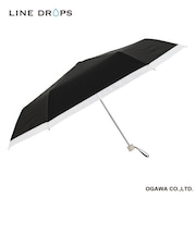 グログランリボン 晴雨兼用折りたたみ傘 ブラック