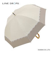 長傘 晴雨兼用 centelleo(センテリオ) バイカラー レース 手開き式 50cm UVカット率99.9%以上 遮光率100% 遮熱効果 はっ水加工 OW×GRBE 57374