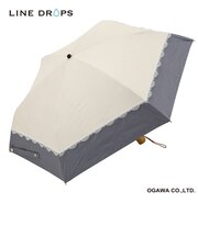 バイカラーパラソル レース 晴雨兼用折りたたみ傘 50cm
