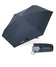 折りたたみ傘 晴雨兼用 innovator 53cm 手開き式 UVカット率100% 遮光率100% 遮熱効果 はっ水加工 コンパクト カラビナ付き バックルパーツ付き ネイビー 18771