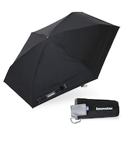 折りたたみ傘 晴雨兼用 innovator 53cm 手開き式 UVカット率100% 遮光率100% 遮熱効果 はっ水加工 コンパクト カラビナ付き バックルパーツ付き ブラック 18772