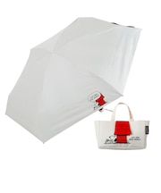 折りたたみ傘 レディース 晴雨兼用 日傘 ピーナッツ スヌーピー 50cm 手開き式 コンパクト UVカット率&遮光率100% 遮熱 はっ水加工 バッグ型収納ケース 6本骨 スヌーピー/ドッグハウス 56249