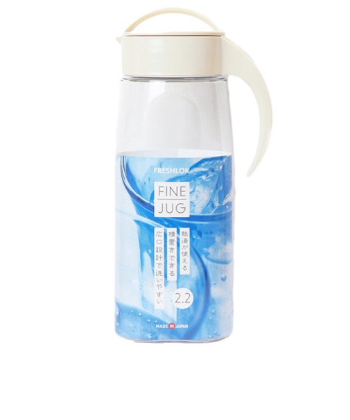 【当商品送料無料】冷水筒 ピッチャー 通販 約 2リットル ファインジャグ 2.2L 熱湯 耐熱 横置き 縦置き 大きい 水差し 大きめ 大容量